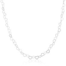 Corrente Elo Coração 45 CM - Prata 925