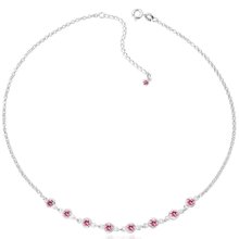 Choker de Prata 925 com Zircônias Rosas + Extensor