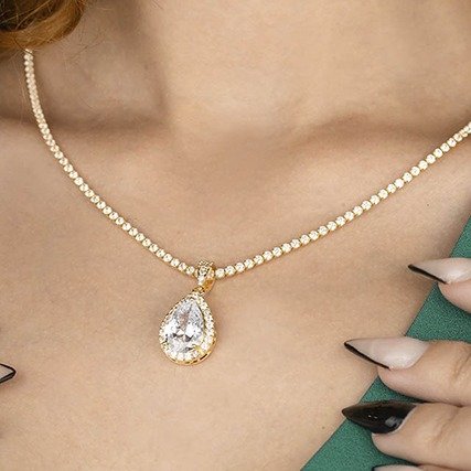Conjunto Riviera Gold c/ Zircônias Banhado em Ouro 18K