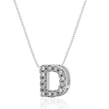 Colar de Prata 925 Letra D c/ Zircônia 45cm 