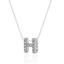 Colar de Prata 925 Letra H c/ Zircônia 45cm