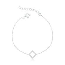 Pulseira de Prata Losango Riviera (1mm) 20cm