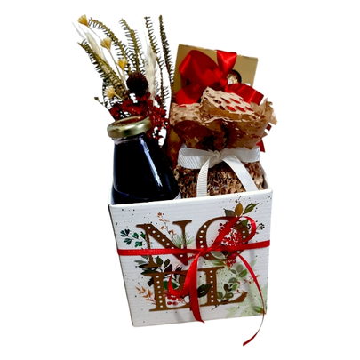 Cesta de Natalina Chocolate e Mini Chocotone  Natal