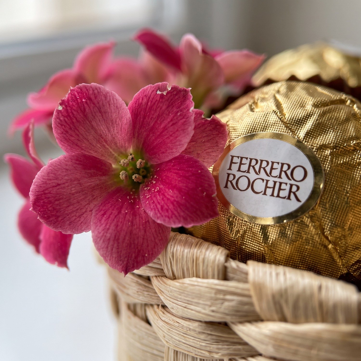 Cesta  Flores e Bombons Justine