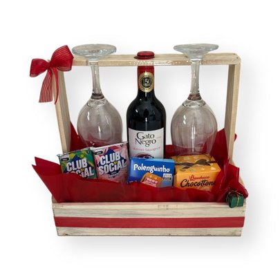 Cesta de Vinho Celebre o Natal
