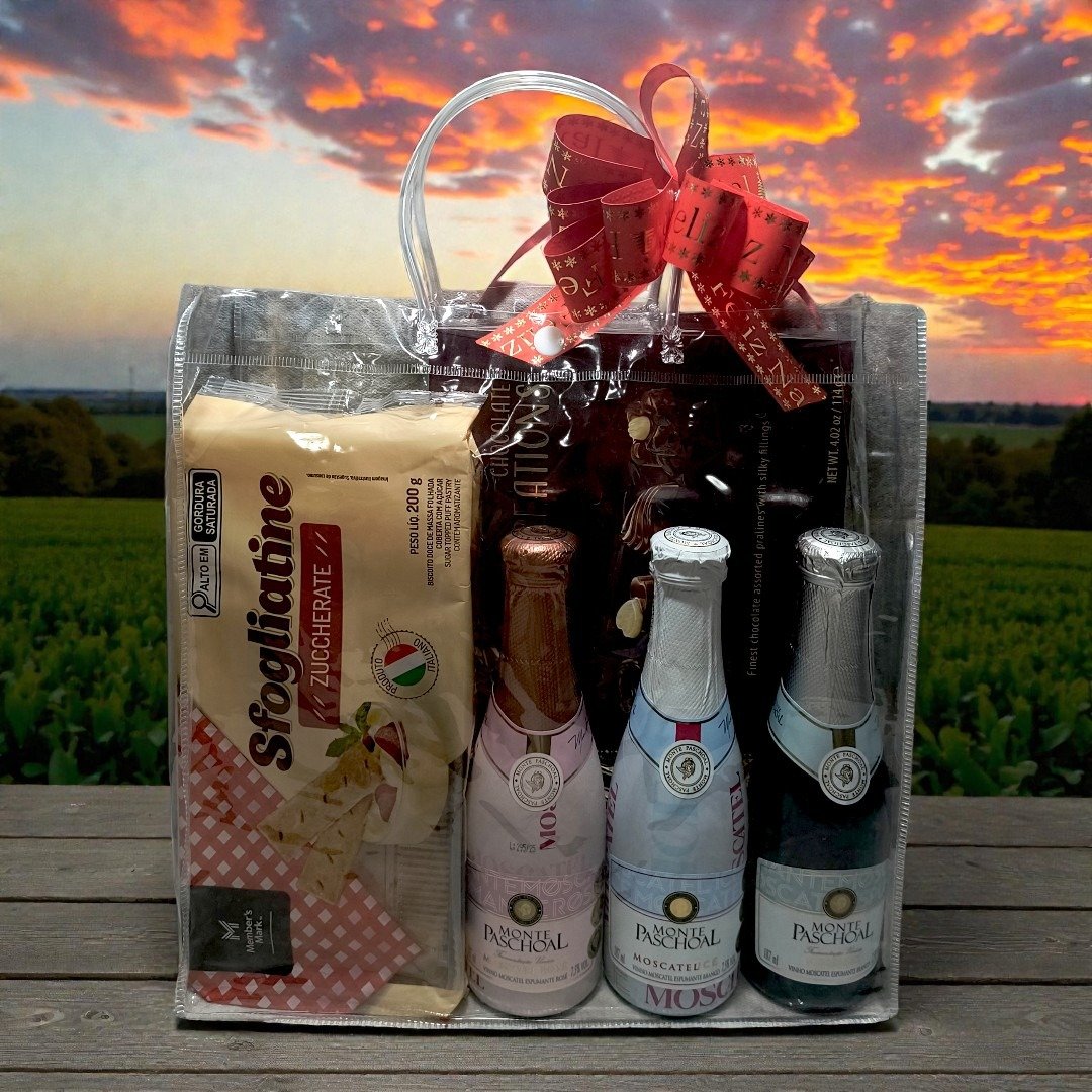 Cesta Feliz Natal com Espumantes e Chocolate