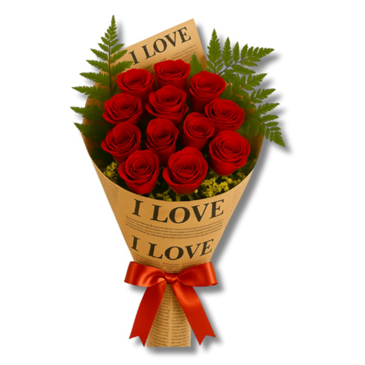Buquê de 12 Rosas Vermelhas Premium