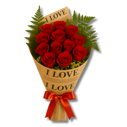 Buquê de 12 Rosas Vermelhas Premium