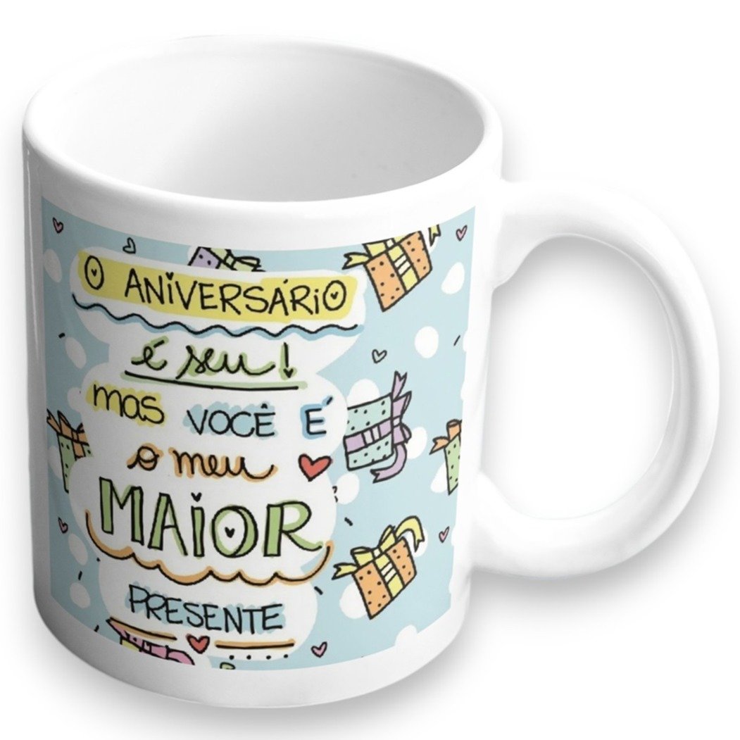 Caneca de Porcelana Aniversário 325ml