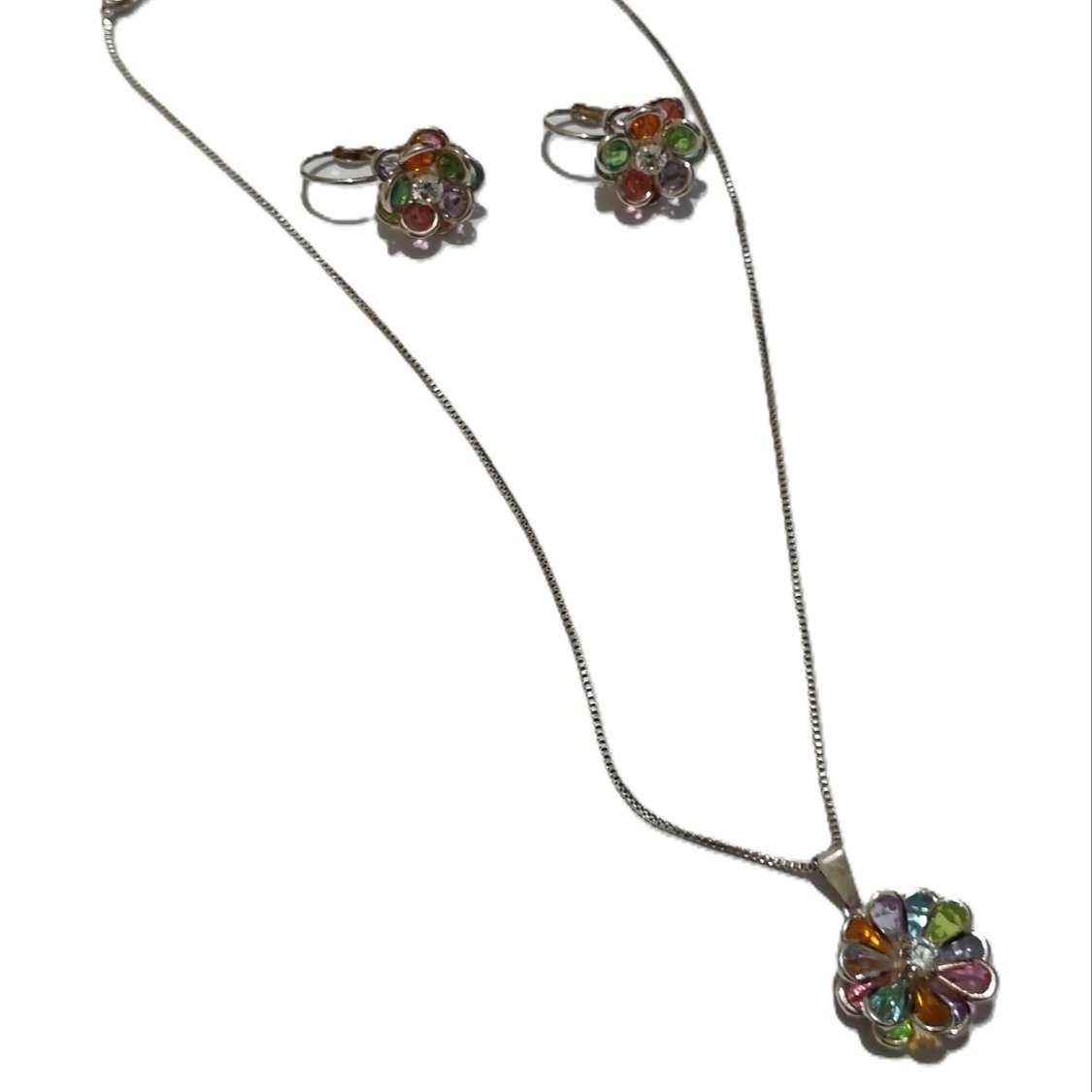 Conjunto Flor Cristal Multicor 