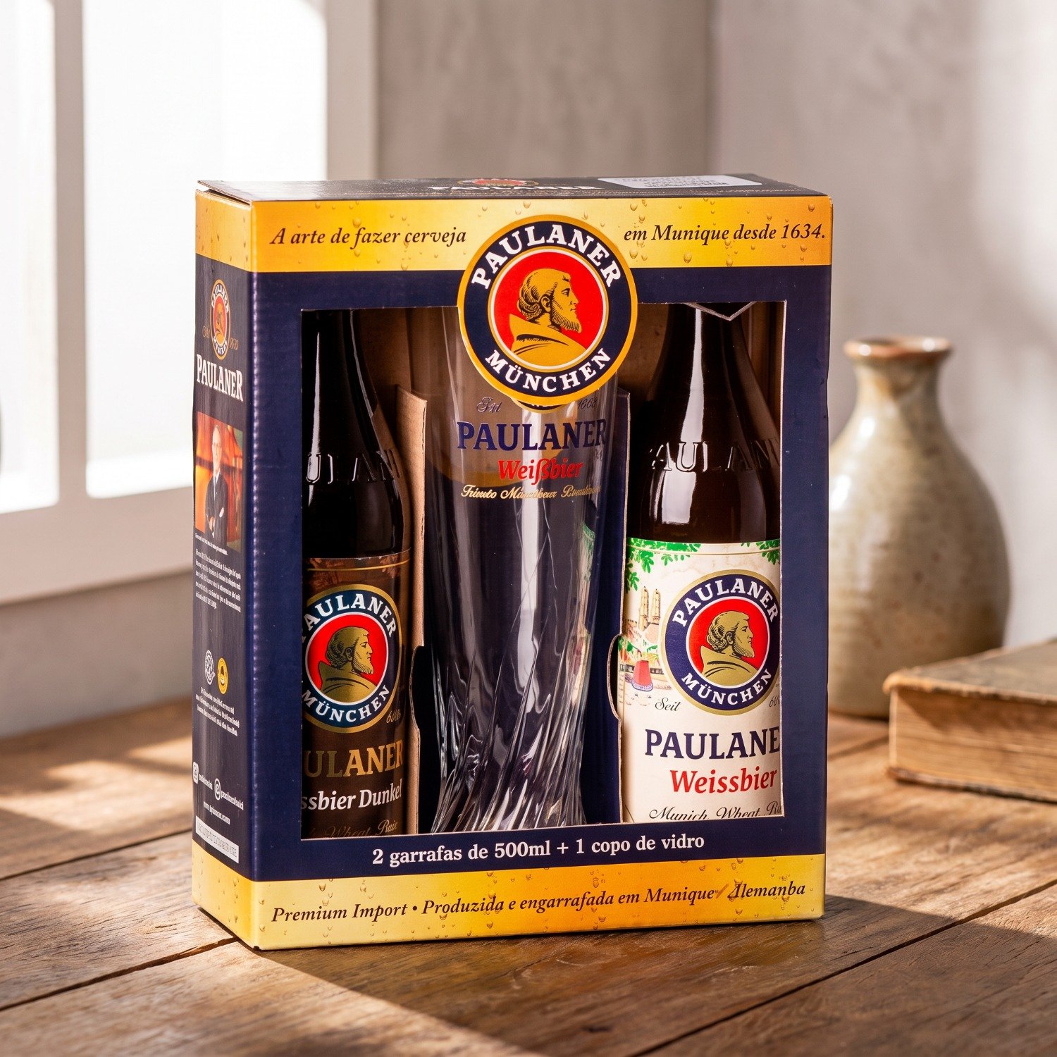 Kit de 2 Cervejas Paulaner Munchen e 1 Copo Exclusivo