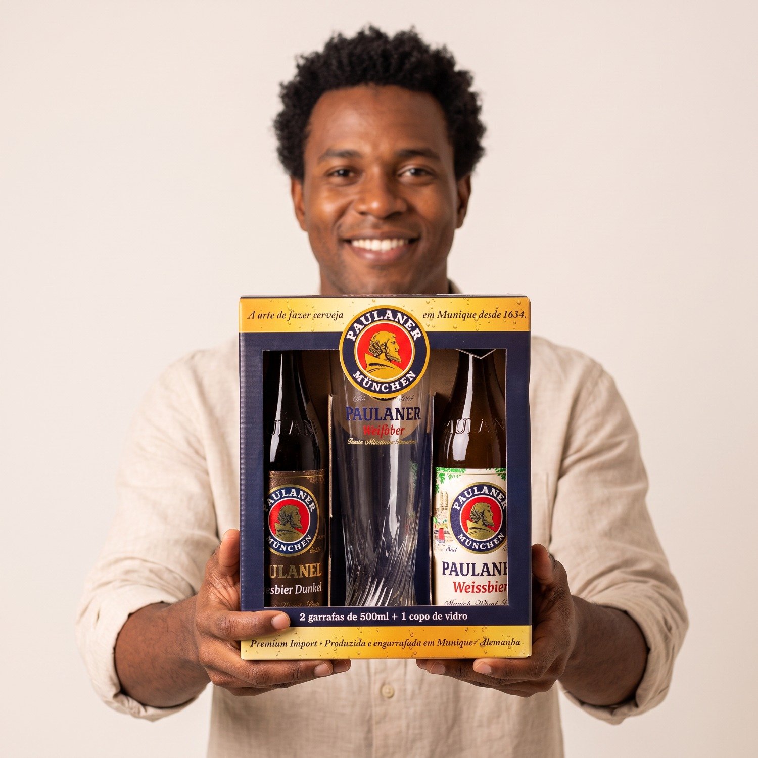 Kit de 2 Cervejas Paulaner Munchen e 1 Copo Exclusivo