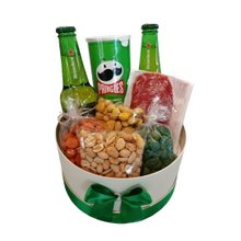 Caixa Redonda Petiscos com Cerveja e Amendoim