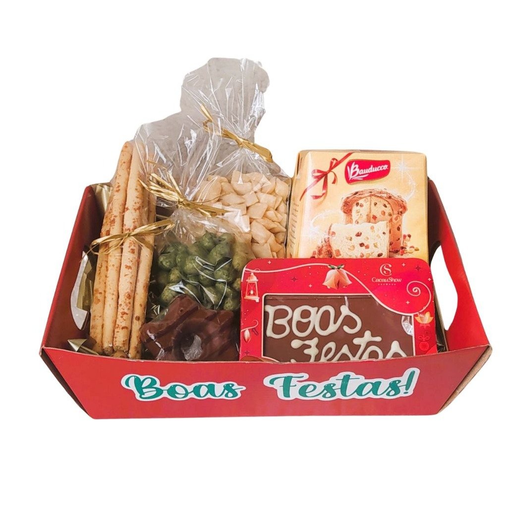 Cesta de Natal Kraft P Vermelha