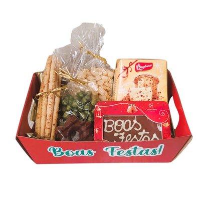 Cesta de Natal Kraft P Vermelha