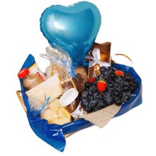 Bandeja de Presente M em Vime com Balão Coração