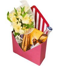 Presente Caixa Envelope Flores e Cerveja