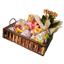 Bandeja de Café em MDF G com Flor e Caneca Cerâmica