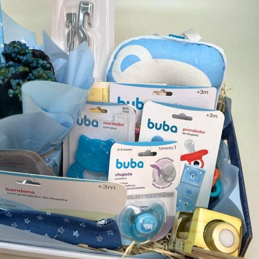 Cesta Maternidade Buba Com Flor Menino