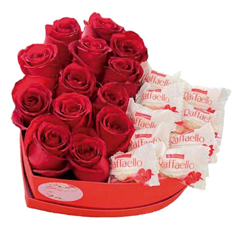 Box Delicado com Rosas e Raffaello