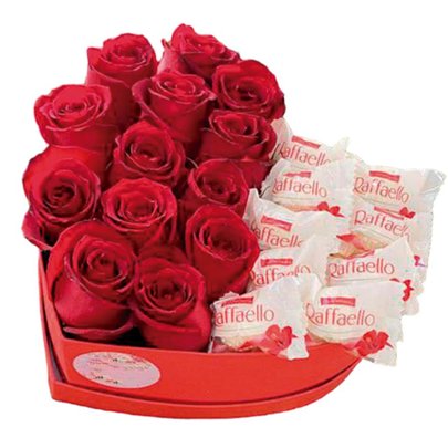 Box Delicado com Rosas e Raffaello