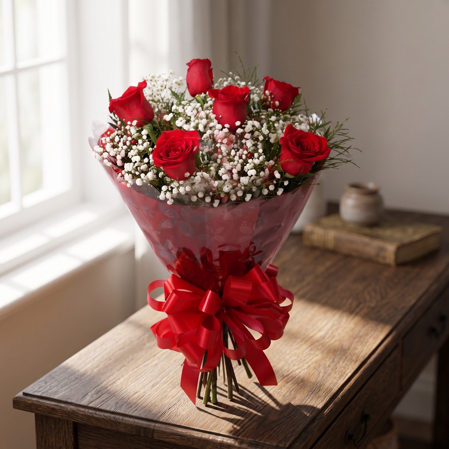 Buquê Luxo de Rosas Vermelhas