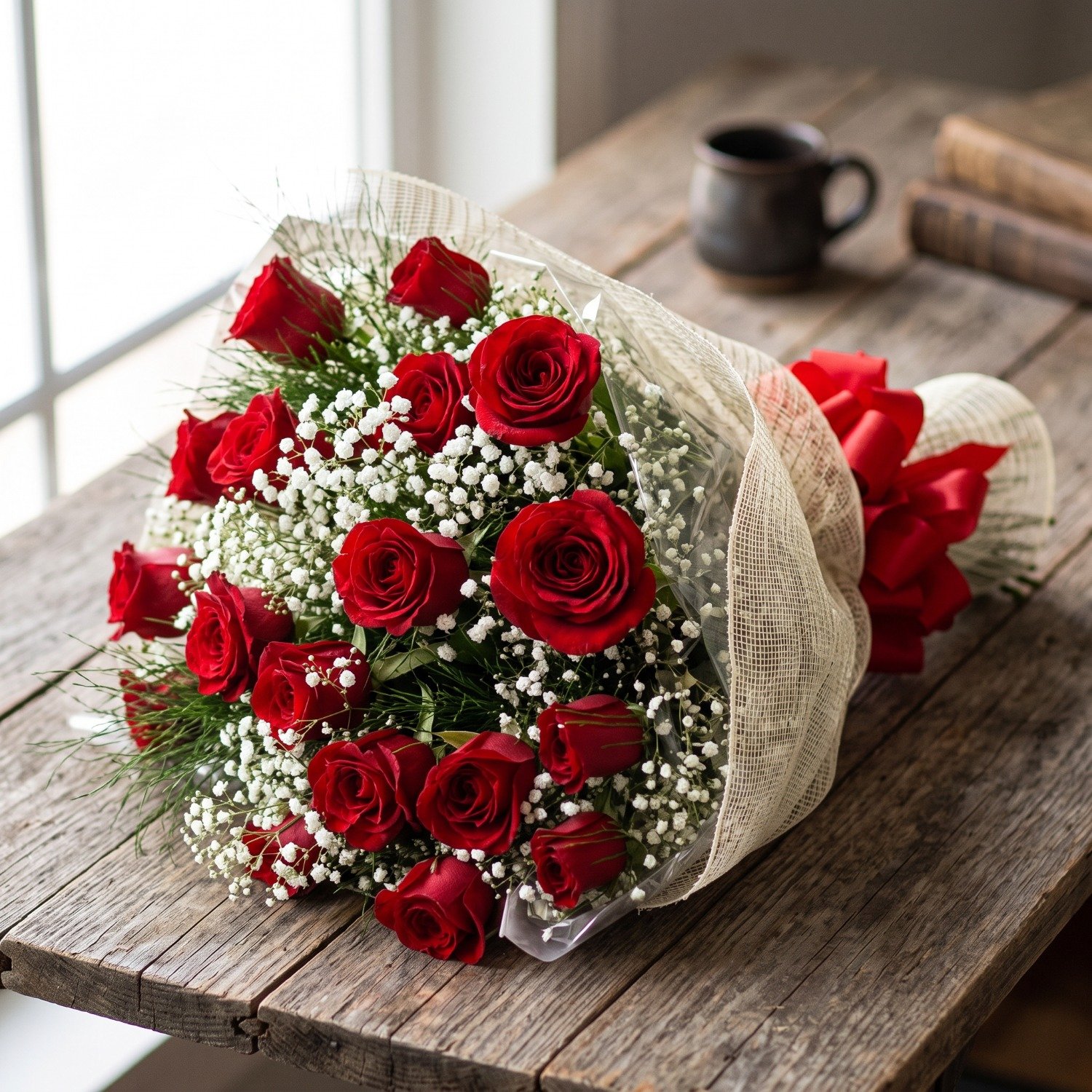Buquê Premium Rosas Vermelhas em Tela