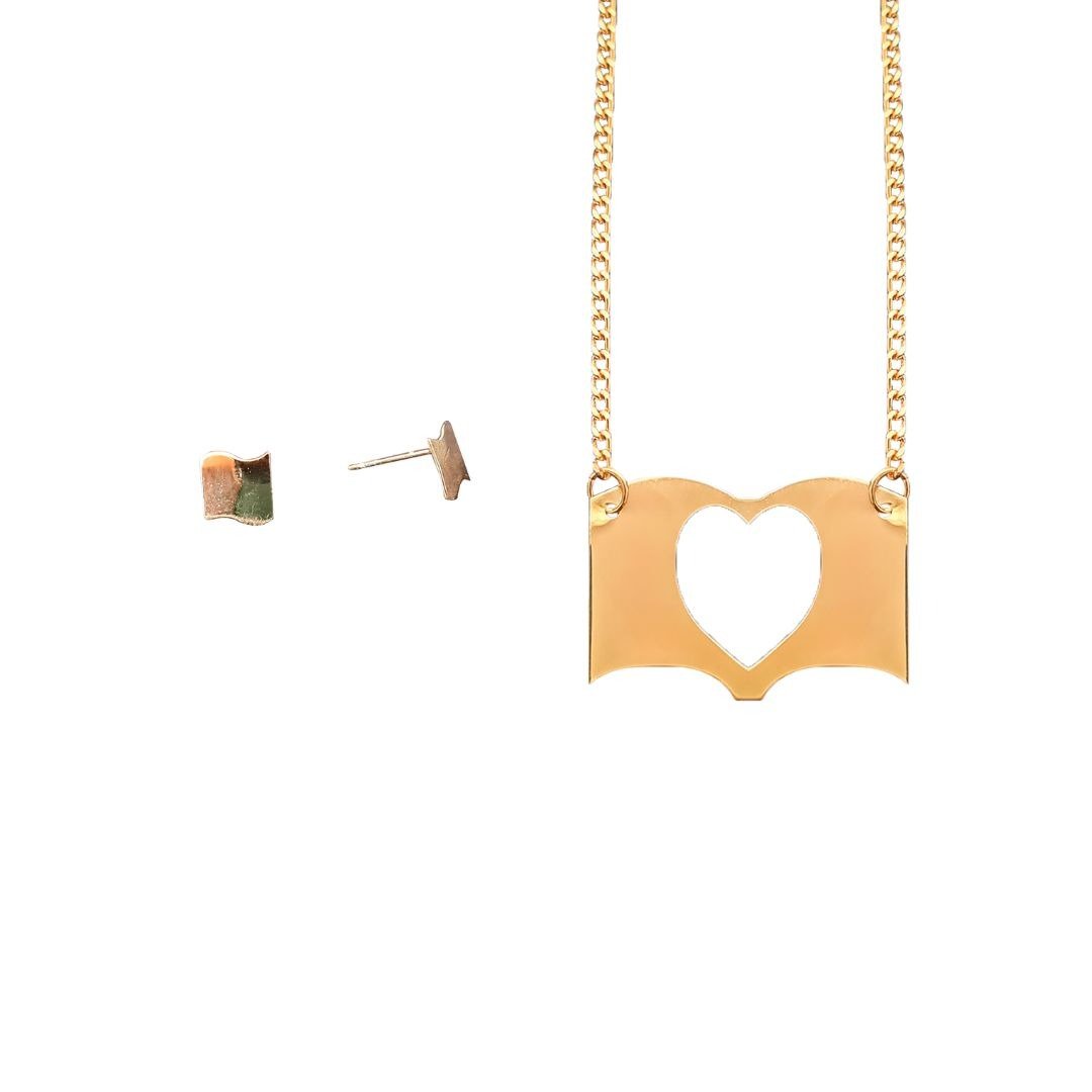 Conjunto Brinco e Colar Fernanda Ouro 