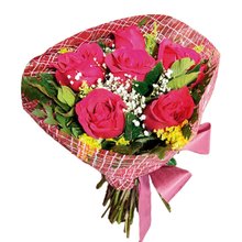 Arranjo Floral Em Formato De Buquê De 6 Rosas
