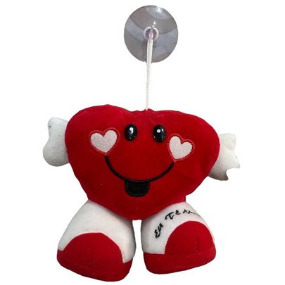 Coração de pelúcia  botinha "eu te amo"