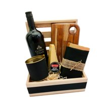 Cesta Rustica de Vinho e Queijo