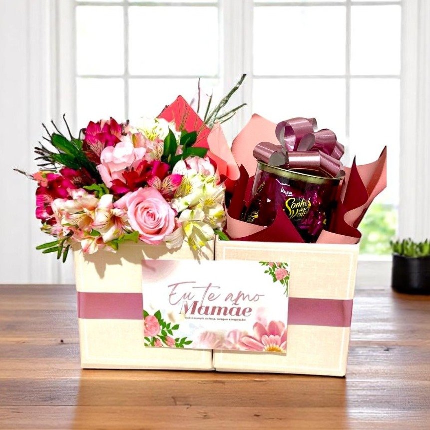 Dia das Mães - Cesta Flores e Chocolates - Amor de Mãe