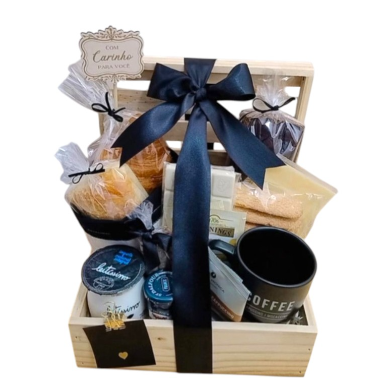 Cesta de café da manhã Luxo Black Elegance