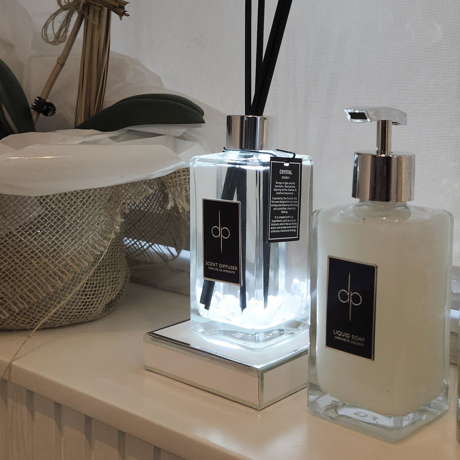 Kit Lavabo Crystal Chá Branco Aromatizador & Sabonete