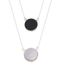 Escapulário de Prata 925 com Madrepérola e Ônix