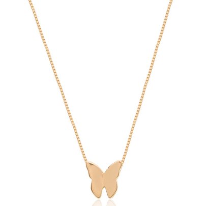 Colar Borboleta Origami Banhado a Ouro 18K