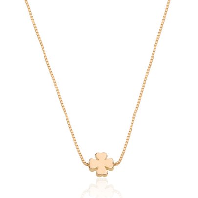 Colar Trevo da Sorte Banhado a Ouro 18K