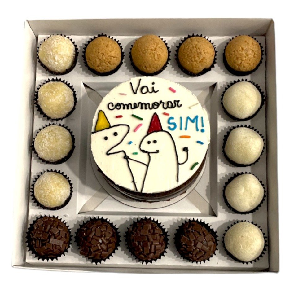 Festa na Caixa Bento Cake Chocolate Vai Comemorar Sim