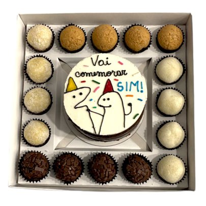 Festa na Caixa Bento Cake Chocolate Vai Comemorar Sim