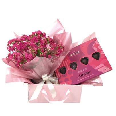 Caixa De Flores E Chocolates