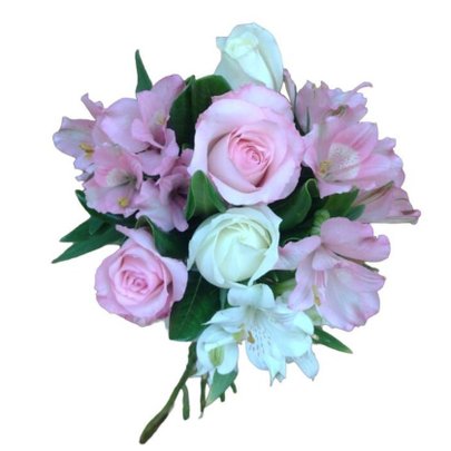 Buquê Delicado de Rosas e Astromélias