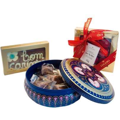 Kit Placa, Bombons e Lata Arabesco
