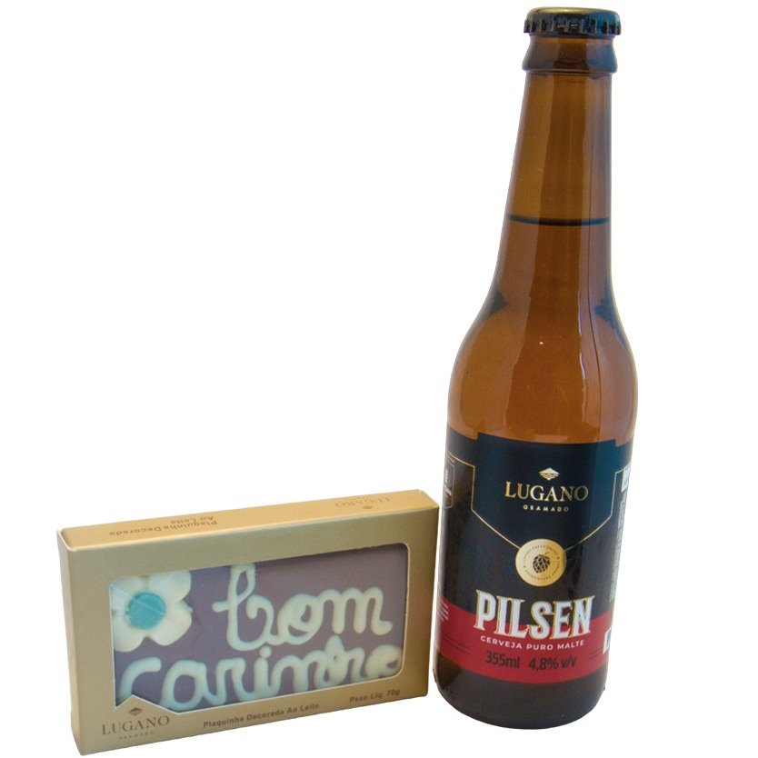 Kit Cerveja Puro Malte e Placa - Com carinho