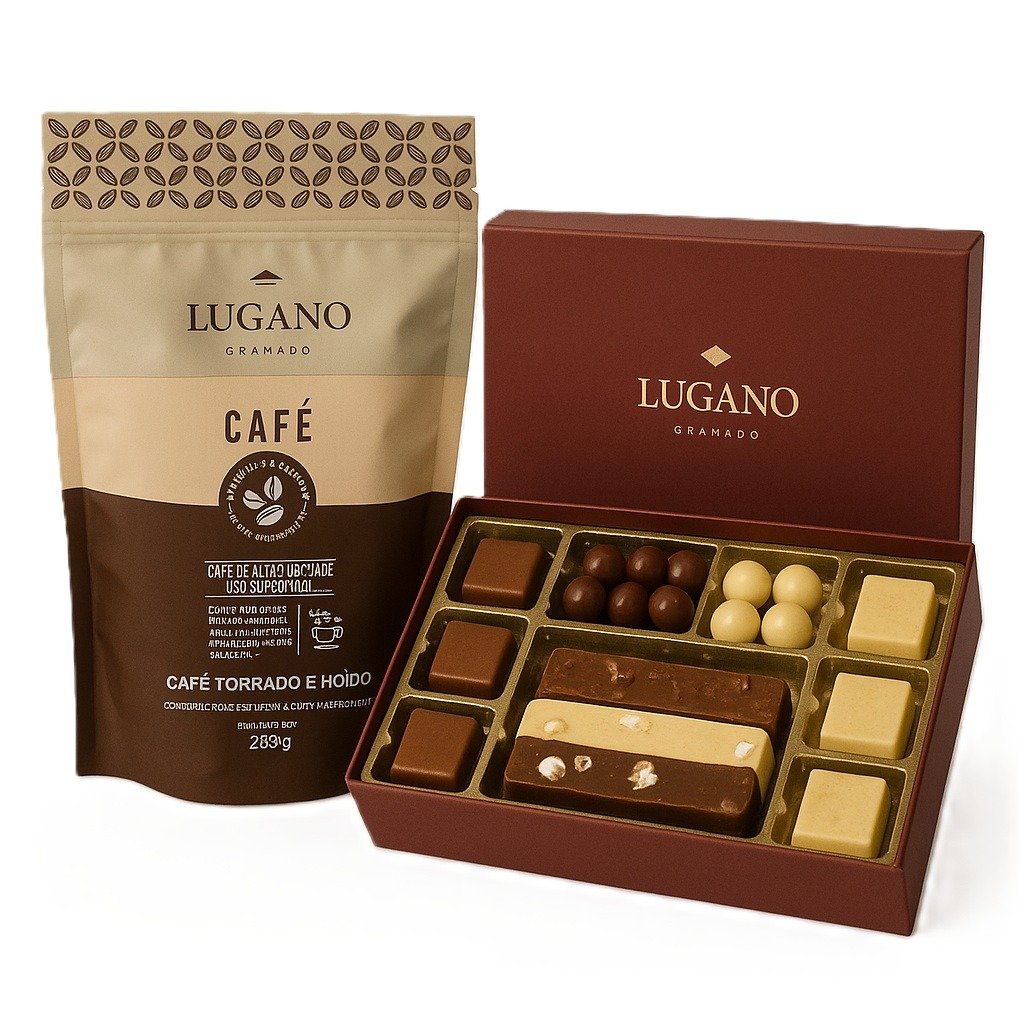 Kit Café e Caixa Rígida Marrom 