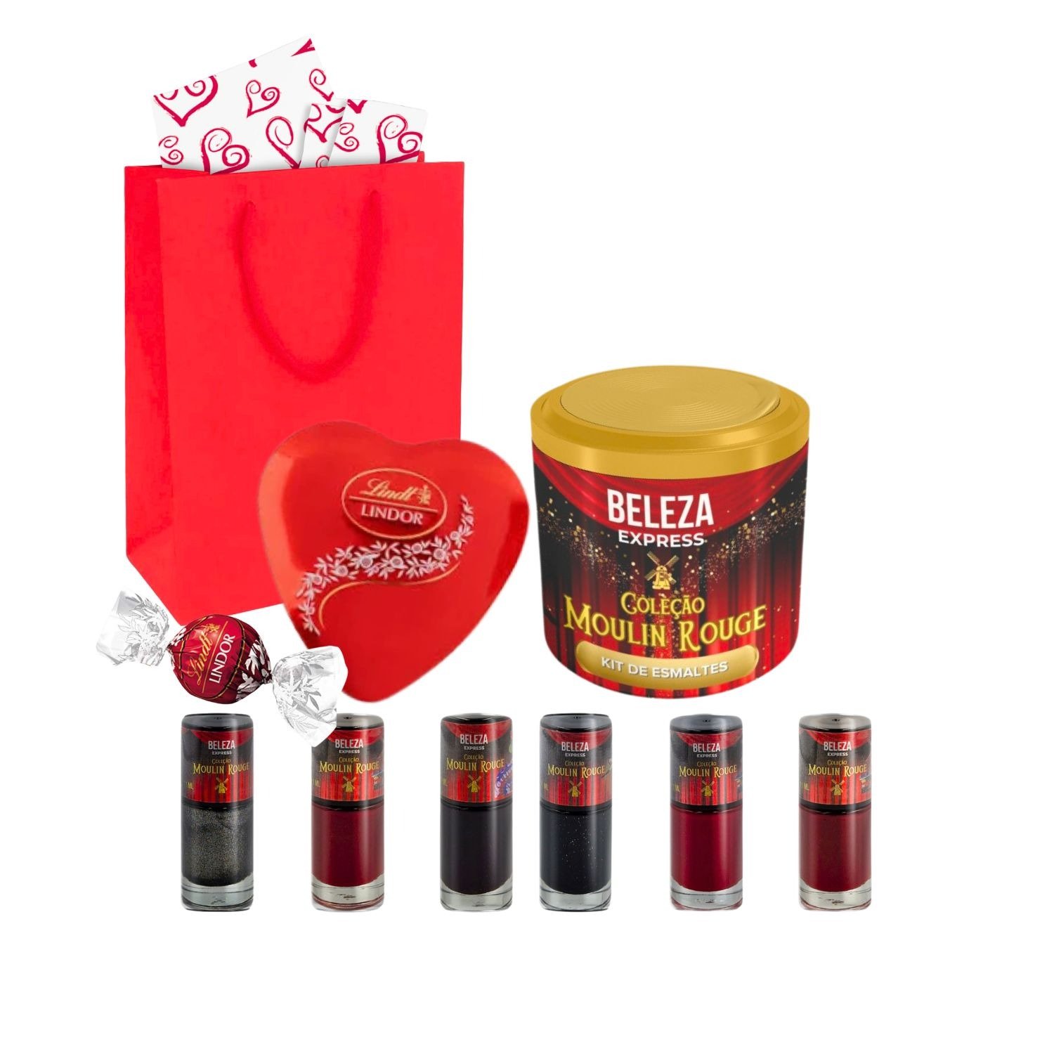 Presente Dia dos Namorados Kit de Esmaltes e Chocolate