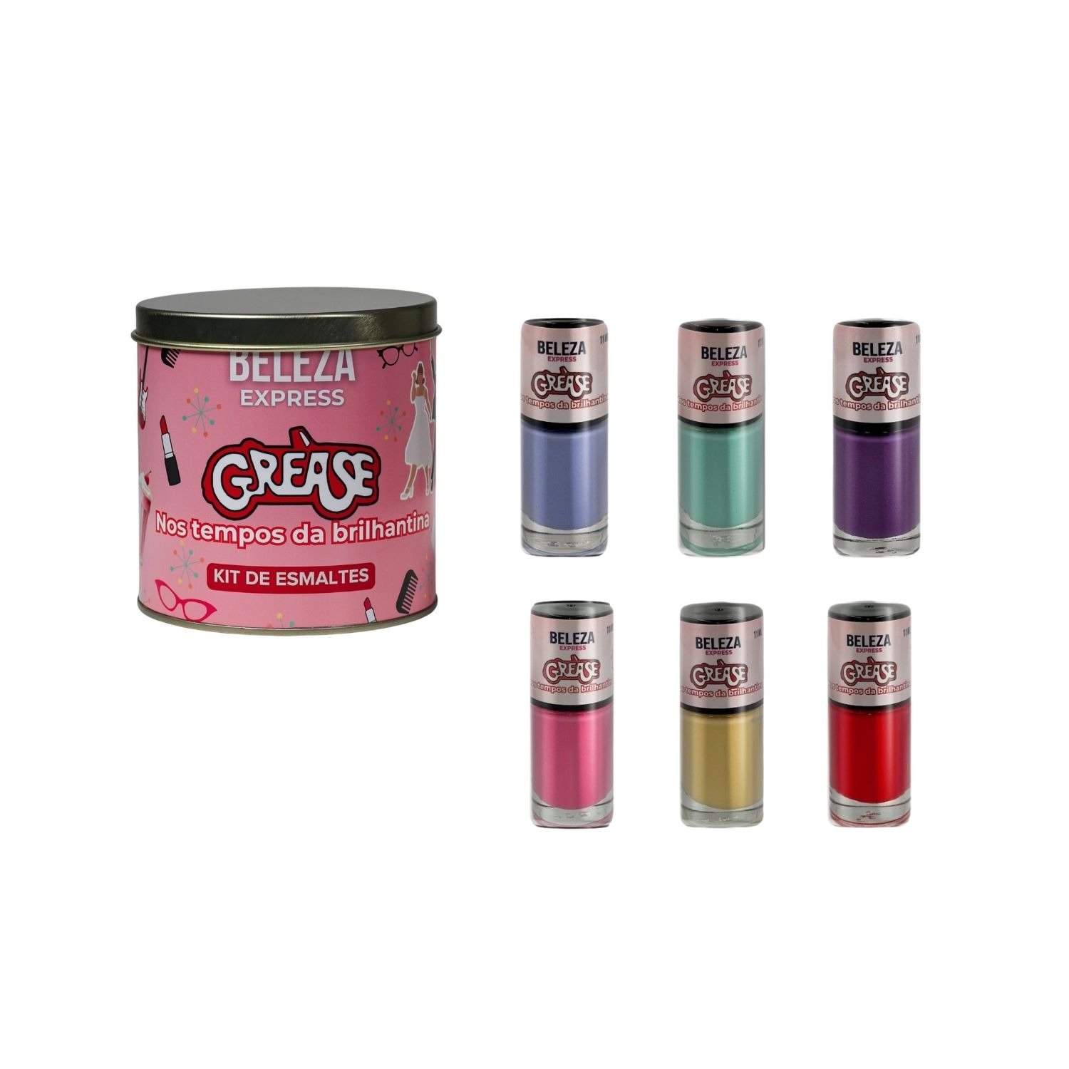 Kit Presente Lata com Esmaltes e Caneca Grease