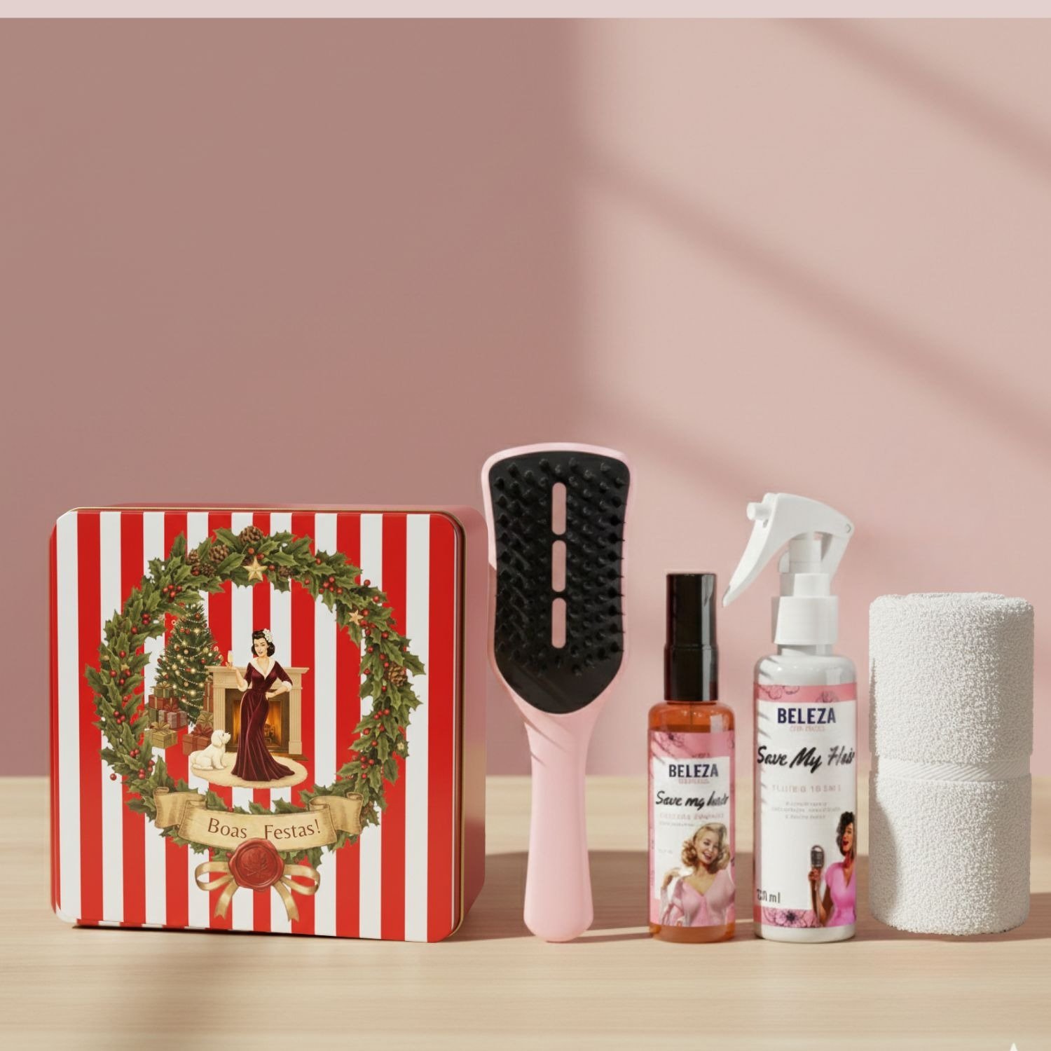 Kit presente Escova Perfeita Cabelo de Diva Beleza