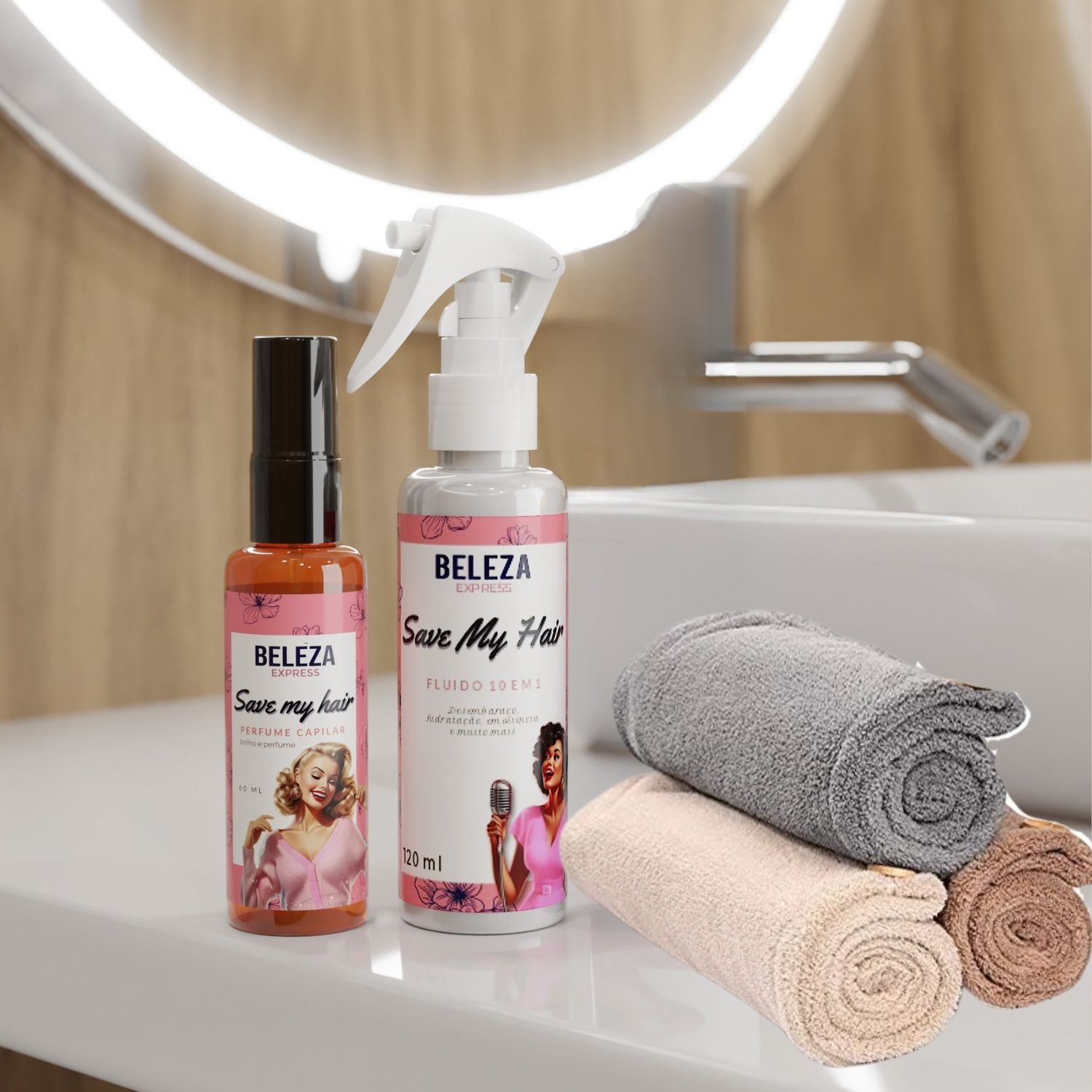 Kit presente Escova Perfeita Cabelo de Diva Beleza