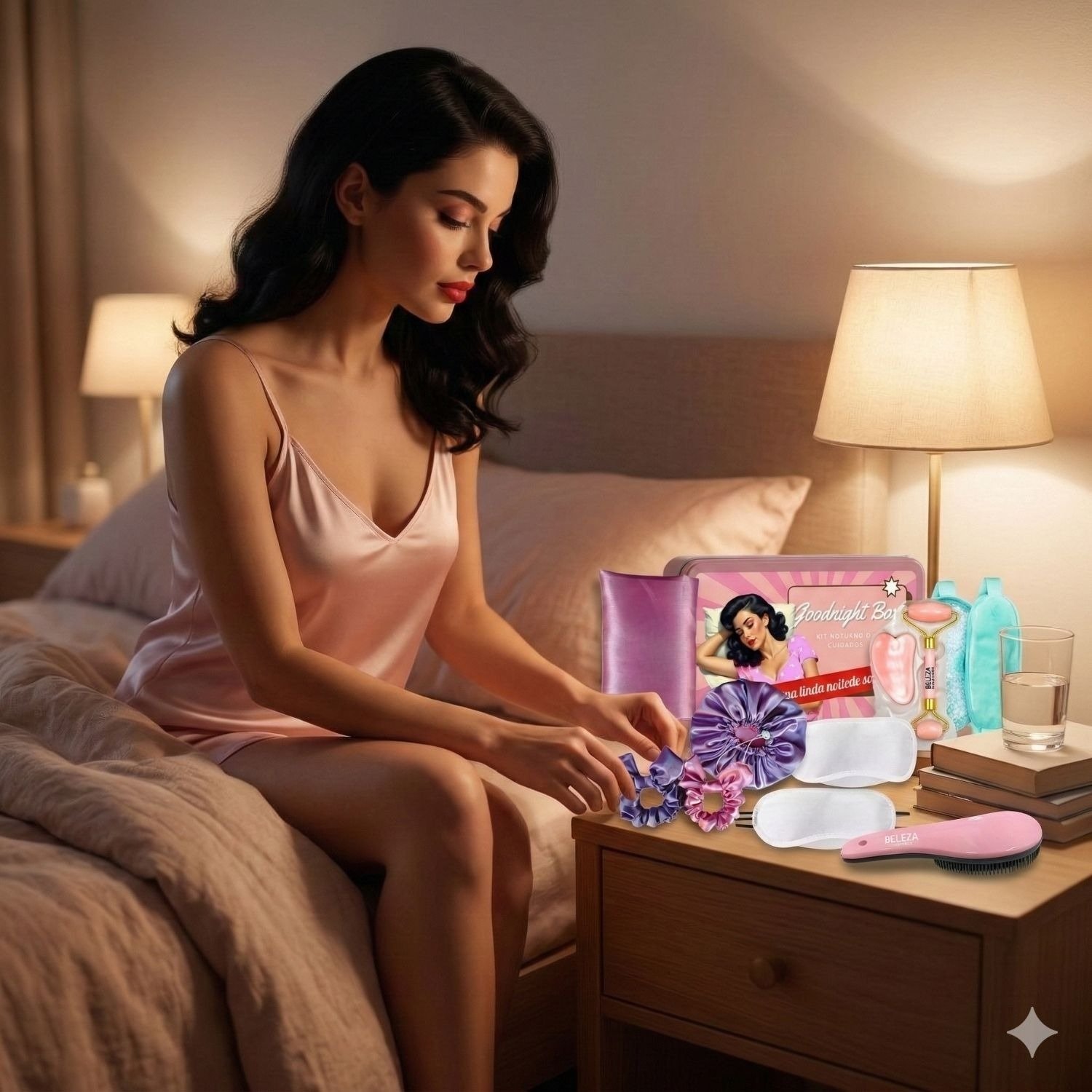 Kit Presente Cabelo e Bemestar Goodnight Box pink