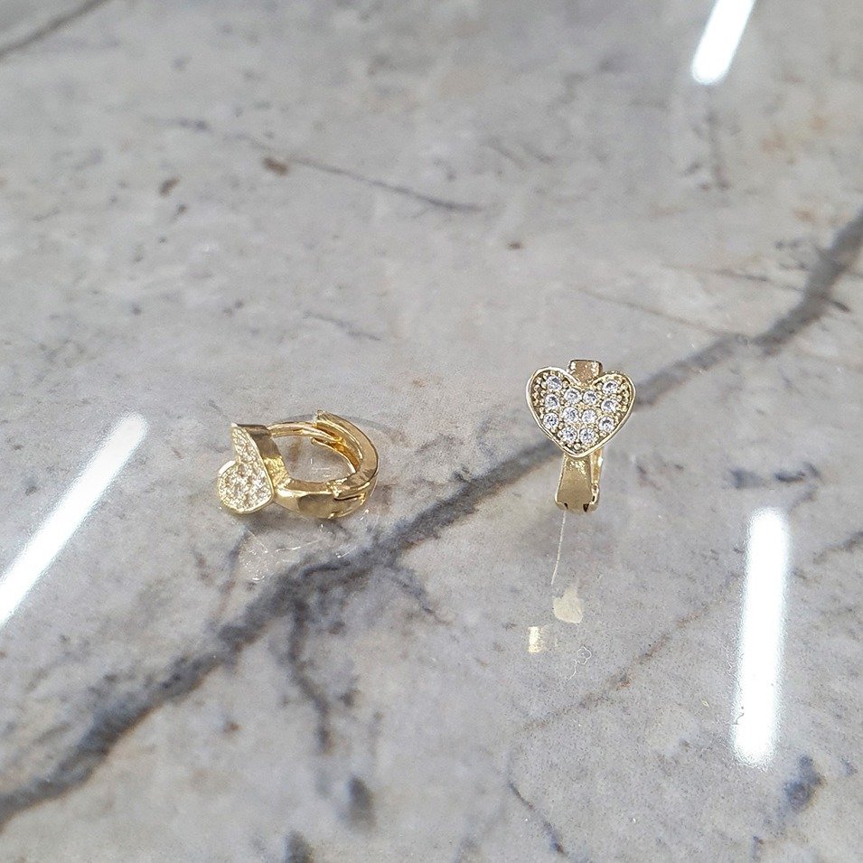 Brinco Argola Heart Ouro Amarelo 18K